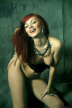 Monika Sexy Redhead Babe Strips 10