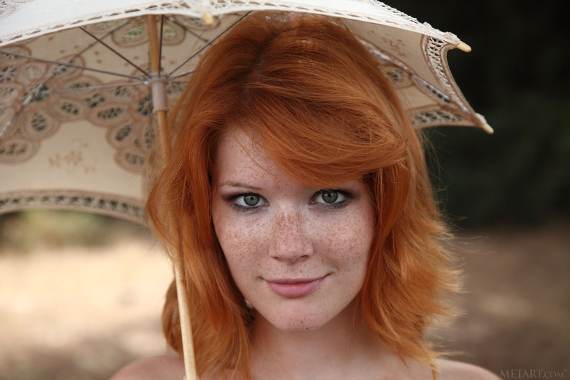 Pretty Redhead Mia Sollis Nude In The Forest 08