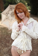 Pretty Redhead Mia Sollis Nude In The Forest 01